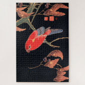 Puzzle Perroquet rouge sur la branche d'un arbre par Ito  (Vertical)