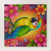 Puzzle Perroquet vibrant perché sur une branche (Horizontal)