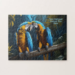 Puzzle Perroquets colorés au texte personnalisé