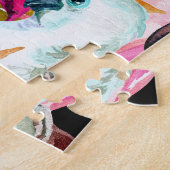 Puzzle Perroquets d'aquarelle : Motif Tropical (Côté)
