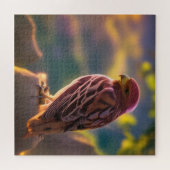 Puzzle Perruche rose rose et or (Horizontal)