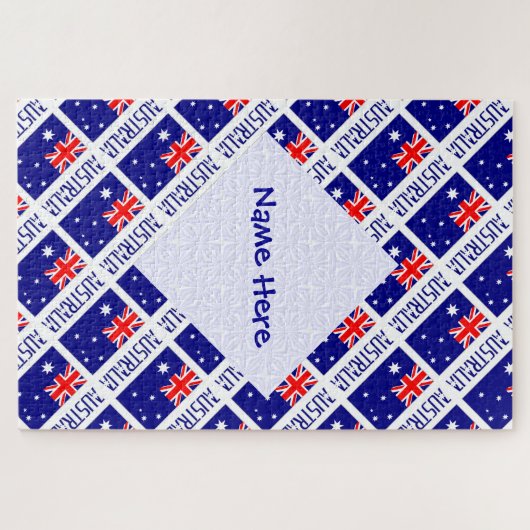 Puzzle Personalized Australia Flag Tiled (Horizontal)