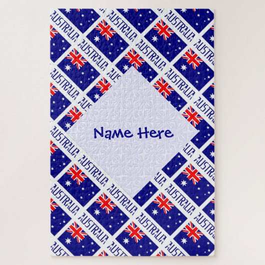 Puzzle Personalized Australia Flag Tiled (Vertical)