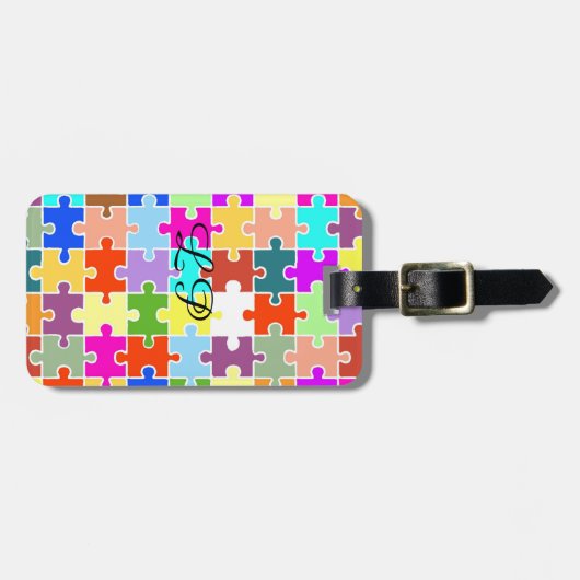 Puzzle Personalized Bagagelabel (Voorkant horizontaal)