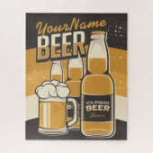Puzzle Personalized Beer Bottle Sudsy Mug Brewing Bar (Vertical)