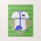 Puzzle Personalized blue baseball (Vertical)
