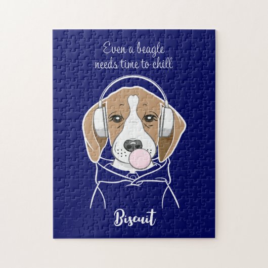 Puzzle Personalized Chilling Dog Funny Beagle (Vertical)