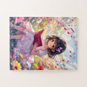 Puzzle Personalized Cute Anime Girl Reading a Book (Horizontal)