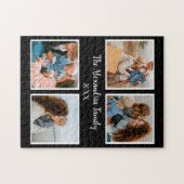 Puzzle Personalized family 4 photo collage template (Horizontal)