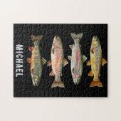 Puzzle Personalized Fishing Lover  – Trout Fishing Design (Horizontal)