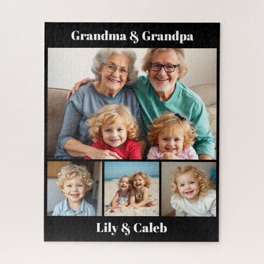 Puzzle Personalized Grandma, Grandpa and Grandkids Photo (Vertical)