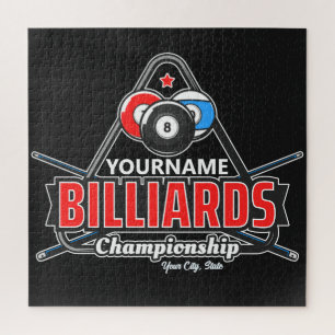 Puzzle Personalized NAME Billiards 8 Ball Pool Cue Rack 