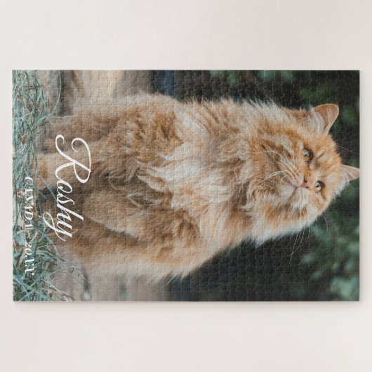 Puzzle personalized name cat Photo (Horizontal)
