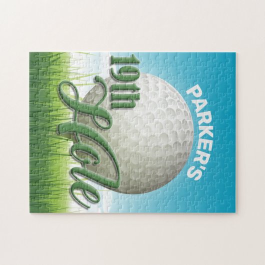 Puzzle PERSONALIZED NAME Golfer Golf Pro Ball 19th Hole (Horizontal)