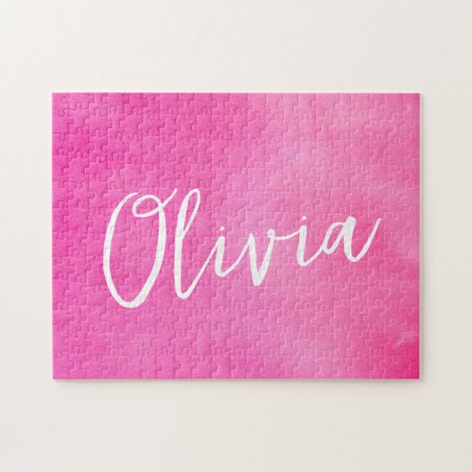 Puzzle Personalized Name Gradient Ombre Pink (Horizontal)