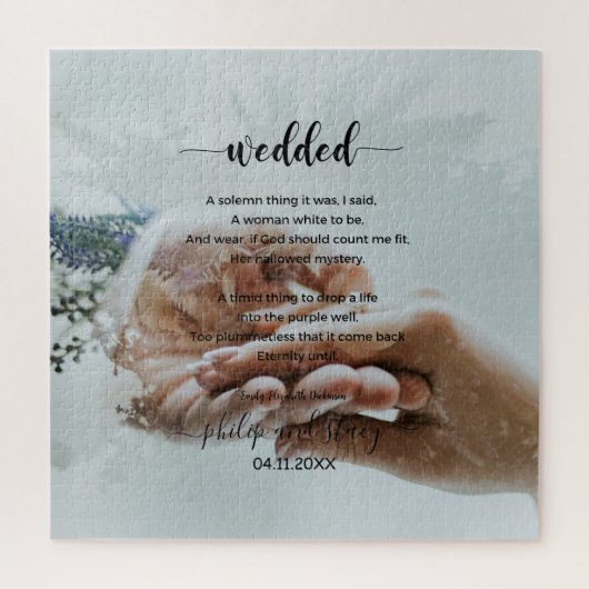 Puzzle Personalized Photo Elegant Wedded Poem (Vertical)