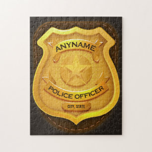 Puzzle Personalized Police Officer Sheriff Cop NAME Badge
