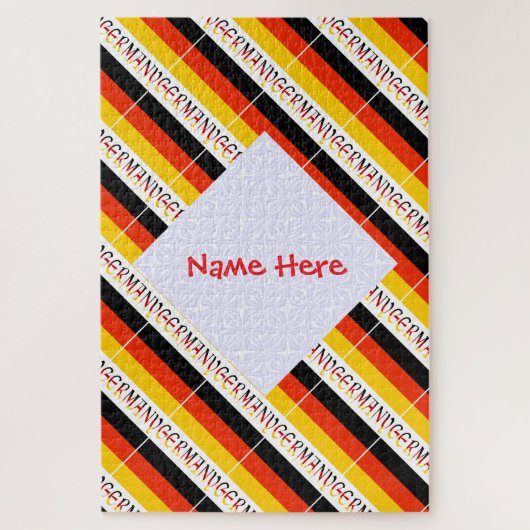 Puzzle Personalized Red Name Germany Flag Tiled (Vertical)