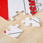 Puzzle Personalized Red Name Polska Flag Tiled (Côté)