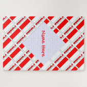 Puzzle Personalized Red Name Polska Flag Tiled (Horizontal)