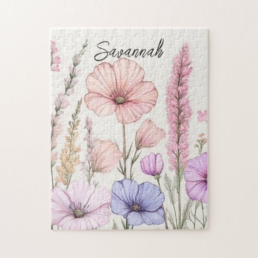 Puzzle Personalized Wildflower Botanical  (Vertical)