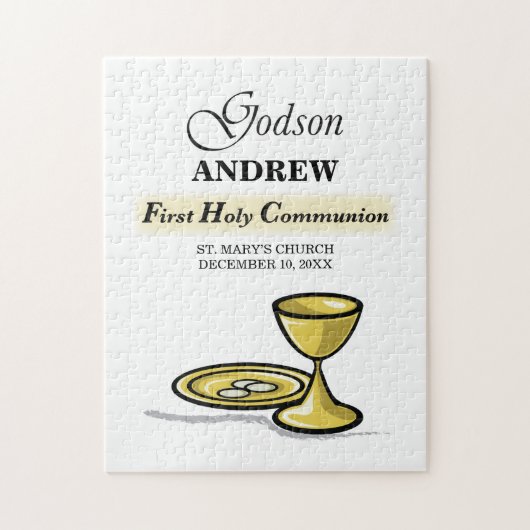 Puzzle Personnalisable, Godson First Communion Chalice (Vertical)