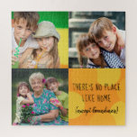 Puzzle Personnalisé 3 Carré Photo Collage Pas d'endroit c<br><div class="desc">Puzzle personnalisé avec 3 de vos photos préférées et option pour modifier le texte. La lettre dit "Il n'y a pas d'endroit comme chez soi (sauf celui de grand-mère)" et vous pouvez modifier ceci pour lire Nana ou Mimi par exemple. Le modèle photo est également configuré pour vous permettre d'ajouter...</div>