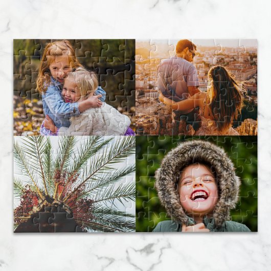 Puzzle personnalisé 4 Bord photo Collage d'impress