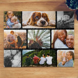 Puzzle personnalisé 9 Collage de photos en cadre n<br><div class="desc">Puzzle photo personnalisées 9 puzzle dans cadre noir arrondi. Idéal pour les réunions de famille,  les réunions et les anniversaires.</div>