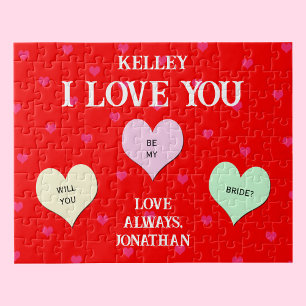 Puzzle Personnalisé Coeur Serez-Vous Mon Épouse Jigsaw Pu