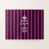 Puzzle Personnalisé Conserver le calme Fuchsia rayures (Horizontal)