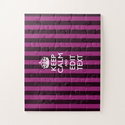 Puzzle Personnalisé Conserver le calme Fuchsia rayures (Vertical)