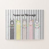 Puzzle Personnalisé Cute Retro Coloré Llamas Enfants (Horizontal)