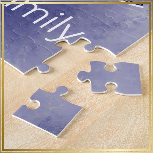 Puzzle Personnalisé Hanging Noël Baubles bleu foncé -