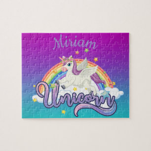 Puzzle personnalisé Licorne Arc-en-ciel