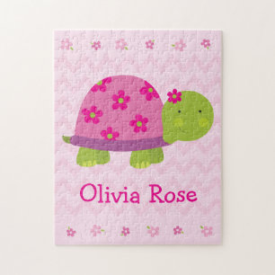 Puzzle personnalisé par tortue mignonne pour des