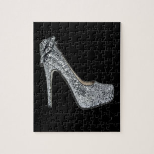 Puzzle Personnaliser Argent talons hauts ajouter du texte