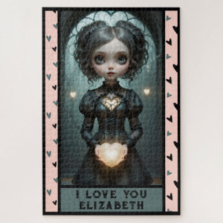 Puzzle Personnaliser, je T'AIME mignonne coeur fille