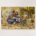 Puzzle Personnaliser le Modèle photo avec le texte de fam<br><div class="desc">Texte de la Famille mignonne écrit dans une police de typographie élégante. Avec l'option de personnaliser ou de customiser avec la photo de votre choix. Un cadeau unique de décoration de conservation,  facilement personnalisable avec une photo de votre choix.</div>
