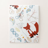 Puzzle Personnaliser le Motif Woodland Fox moderne (Vertical)