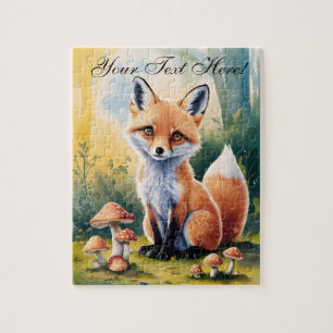 Puzzle Personnaliser le renard mou dans la forêt de champ