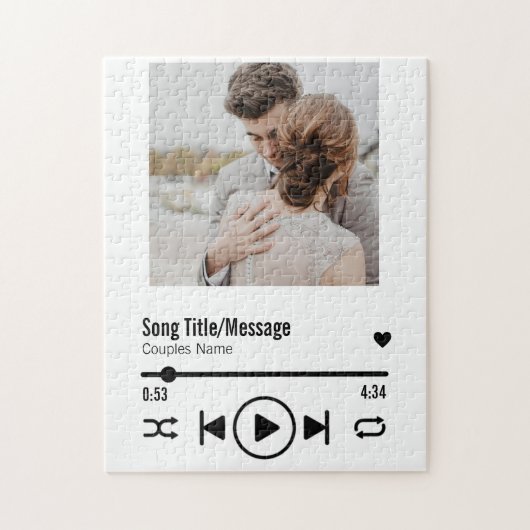 Puzzle Personnalized Newlywed Photo Song Playlist (Vertical)