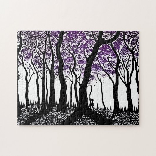 Puzzle Personne cachée dans une forêt avec des Feuilles v (Horizontal)