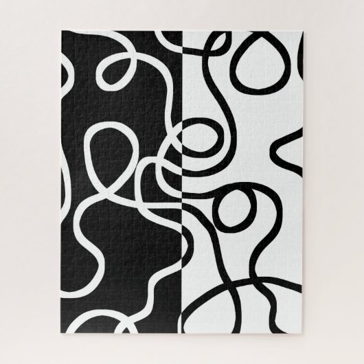 Puzzle Persuasion linéaire I : Abstrait noir et blanc (Vertical)