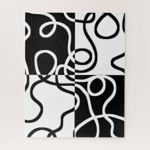 Puzzle Persuasion Linéaire II : Noir & Blanc Abstrait