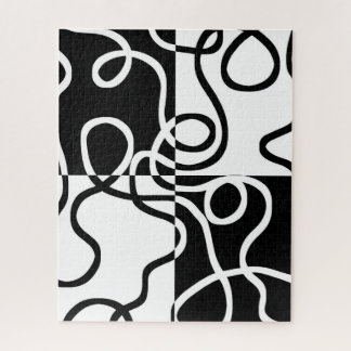 Puzzle Persuasion linéaire II : noir et blanc Abstrait