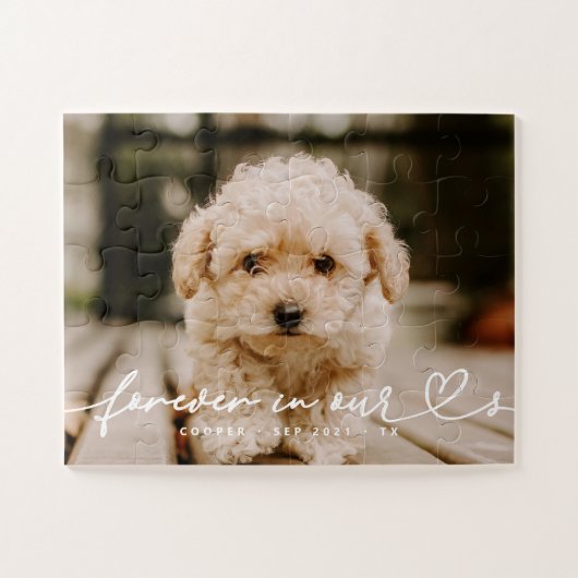 Puzzle Pet Memorial Forever Hearts Simple Photo moderne (Horizontal)