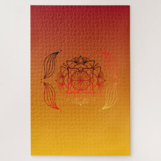 Puzzle Pétale de Flamme de Coucher de Soleil – Floral Cha