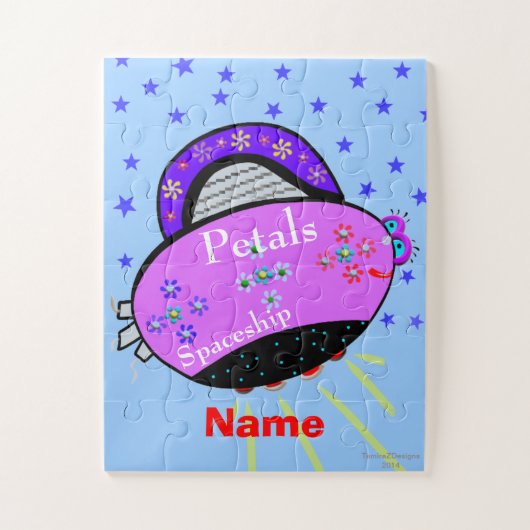 Puzzle Pétales violets rose Fleurs de vaisseau spatial Ét (Vertical)