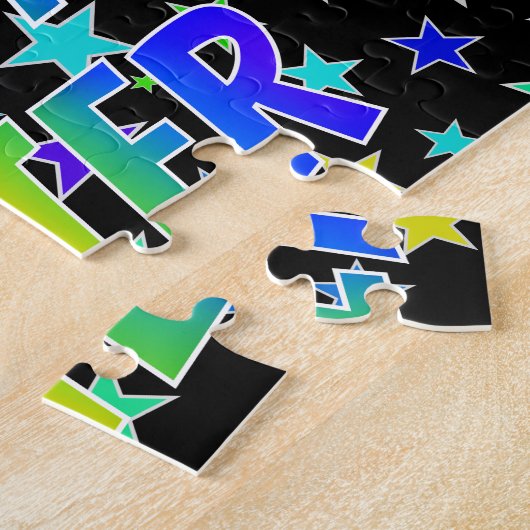 Puzzle "PETER" Prénom, Amusant "HEUREUX ANNIVERSAIRE" (Côté)